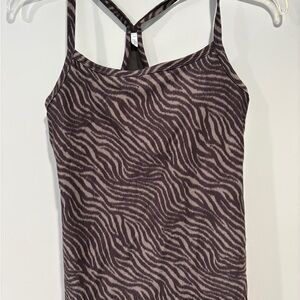 Aerie Brown Zebra Print athletic workout tank top size Small